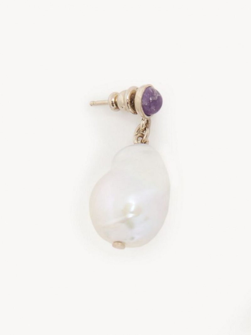 WHITE - PURPLE 1 Chloe Darcey Pl Earrings | CHE-SR14416