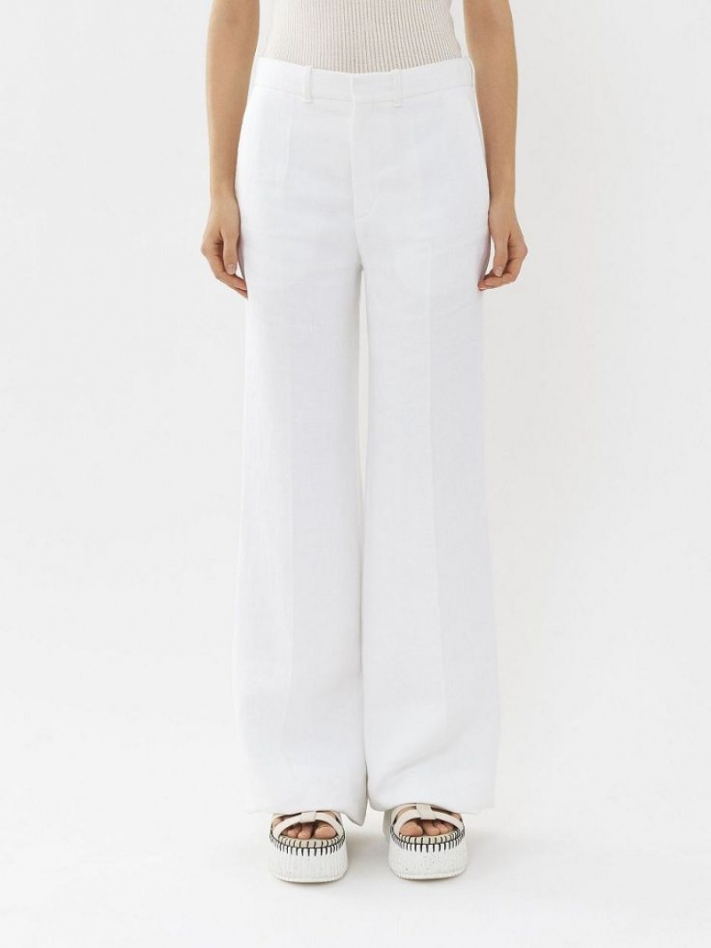 White Chloe Flared Pants | CHE-SR13980