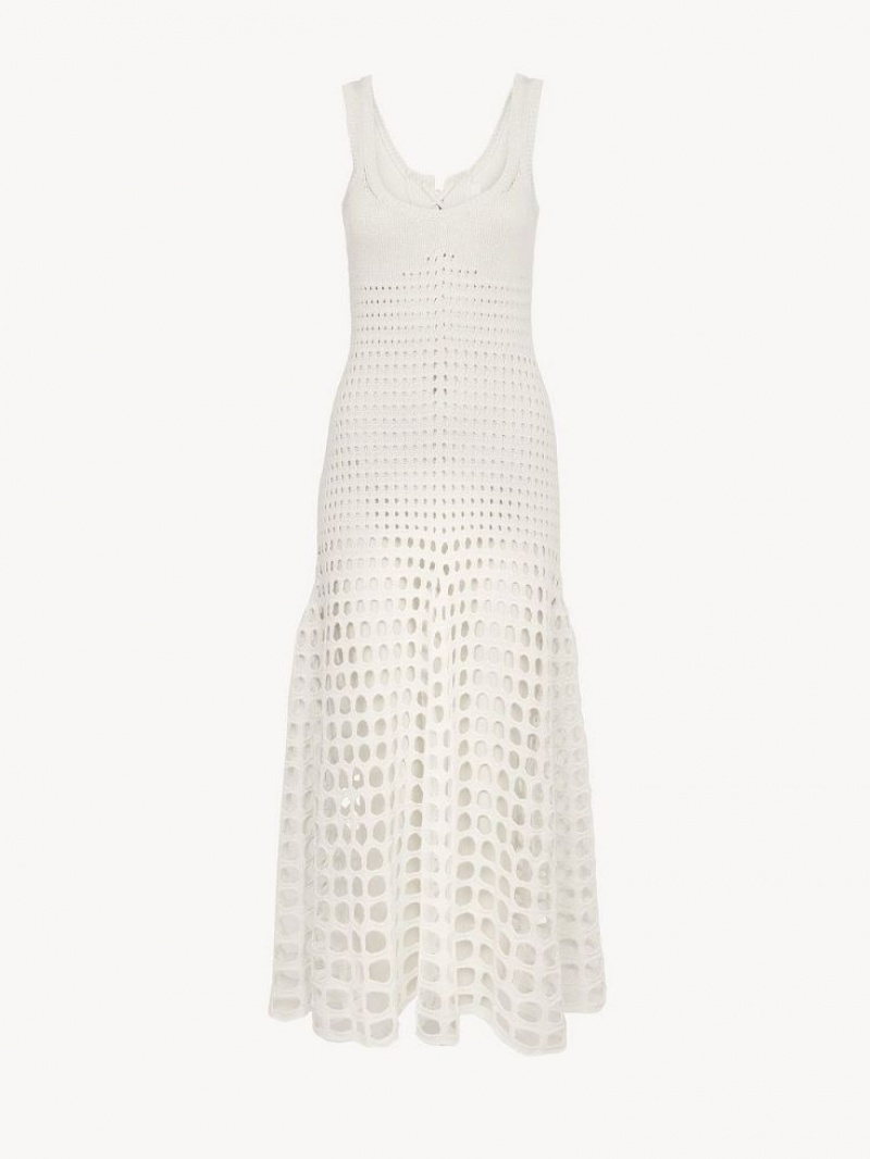 White Chloe Flared Tank Dresses | CHE-SR13838