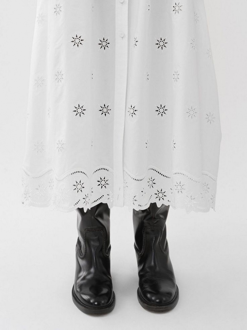 White Chloe Long Shirt Dresses | CHE-SR13831