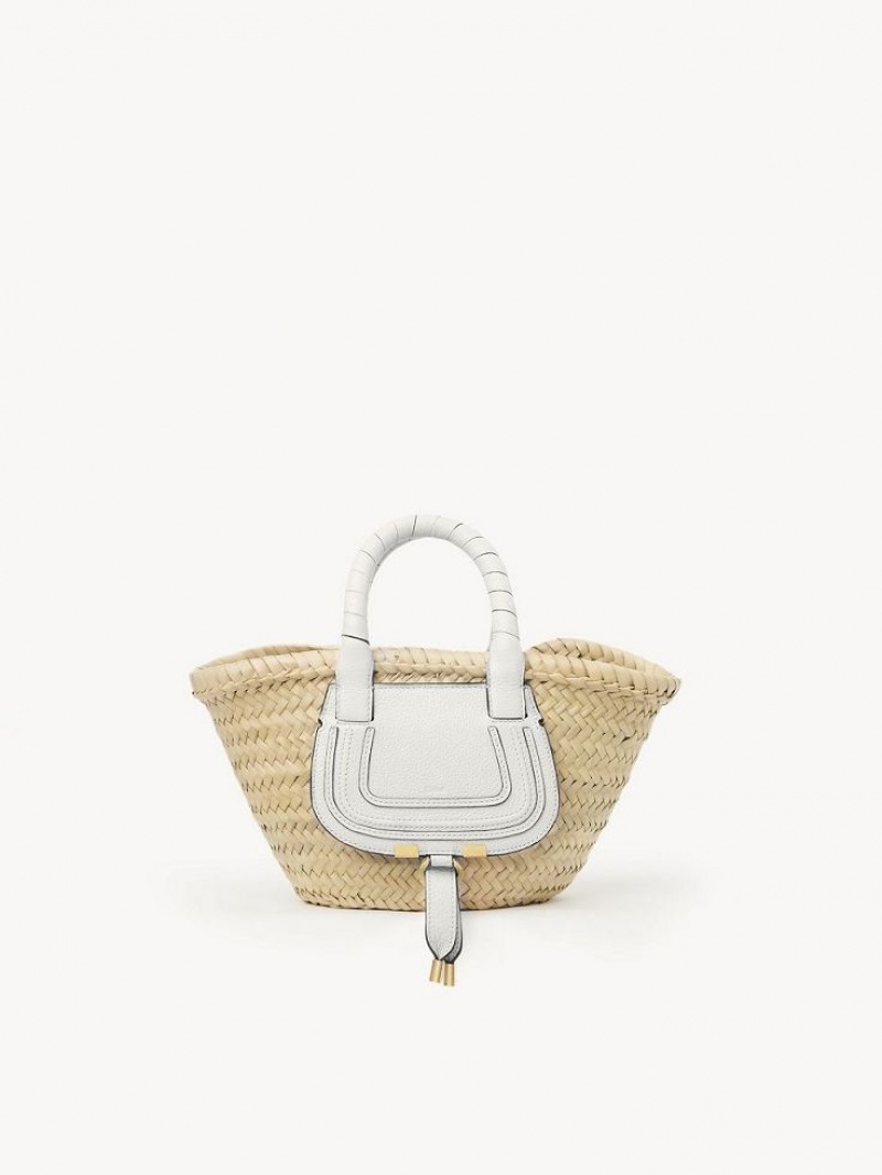 White Chloe Marcie Basket Mini Bags | CHE-SR13662