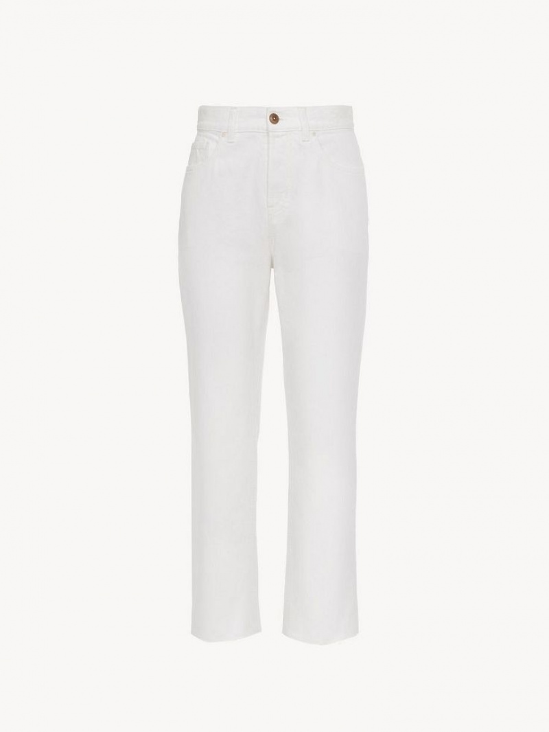 White Chloe Masaya Cropped Straight Jeans | CHE-SR13972