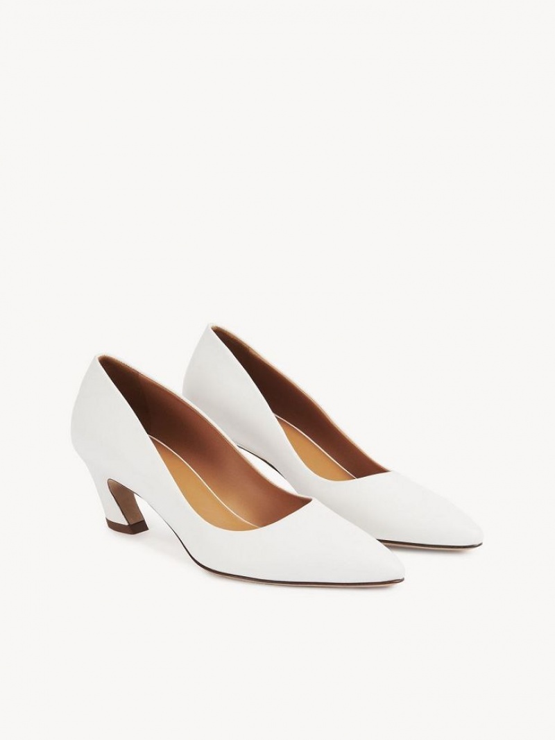 White Chloe Oli Heel Pumps | CHE-SR14256