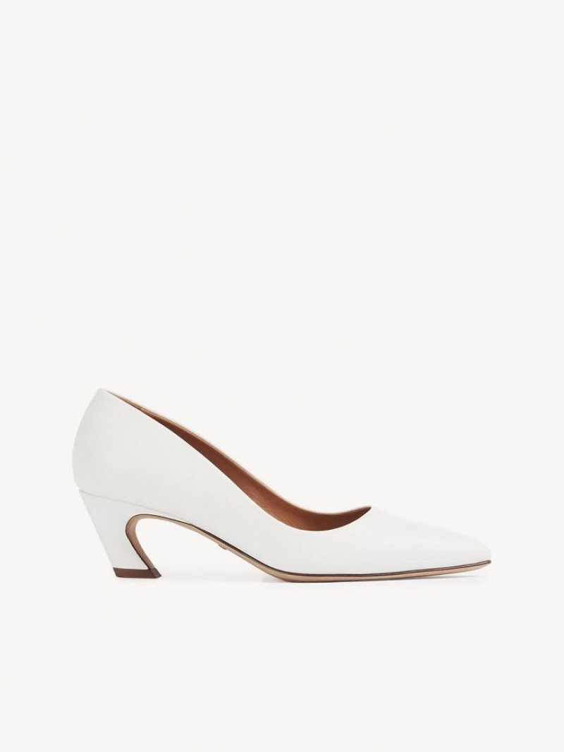 White Chloe Oli Heel Pumps | CHE-SR14256