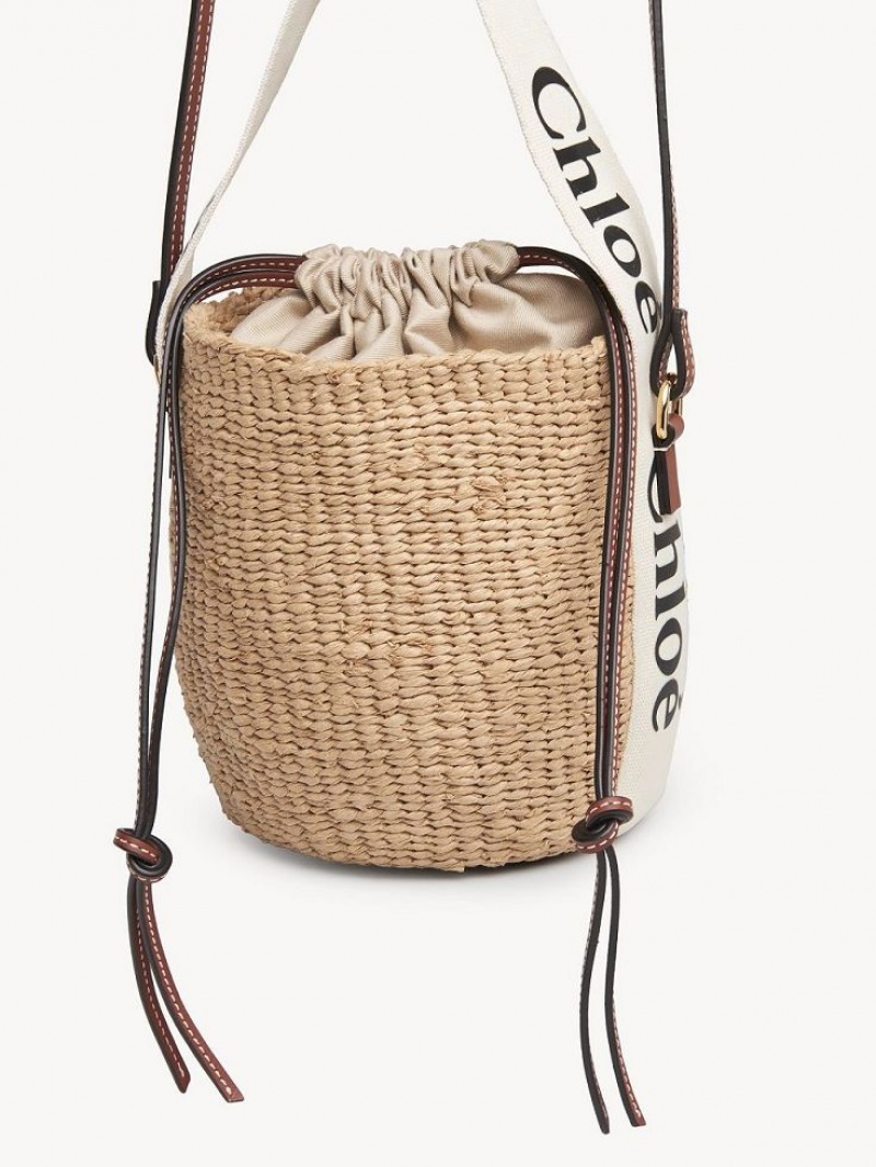 White Chloe Small Woody Basket Crossbody Bags | CHE-SR13609