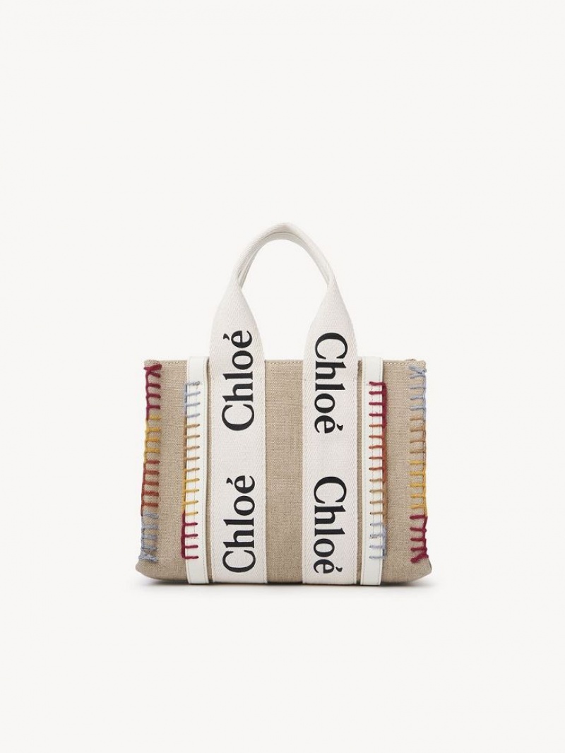 White Chloe Small Woody Tote Bags | CHE-SR13294