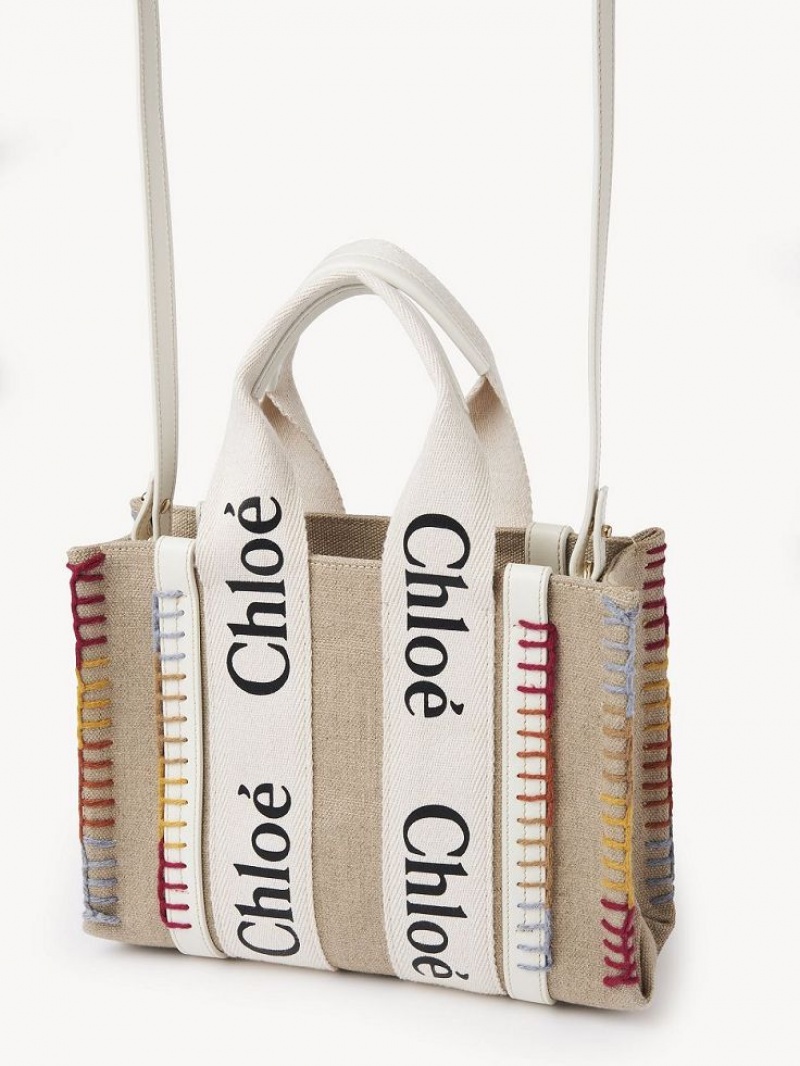 White Chloe Small Woody Tote Bags | CHE-SR13294