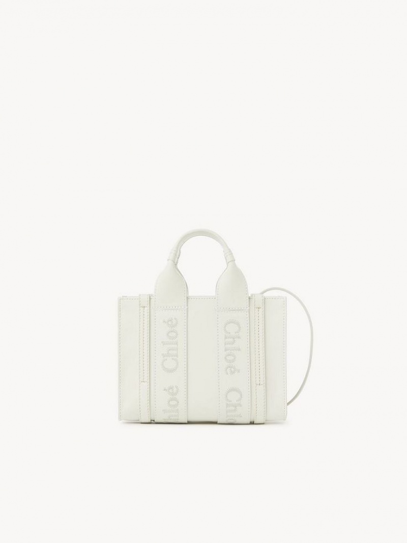 White Chloe Woody Tote 1 Mini Bags | CHE-SR13681